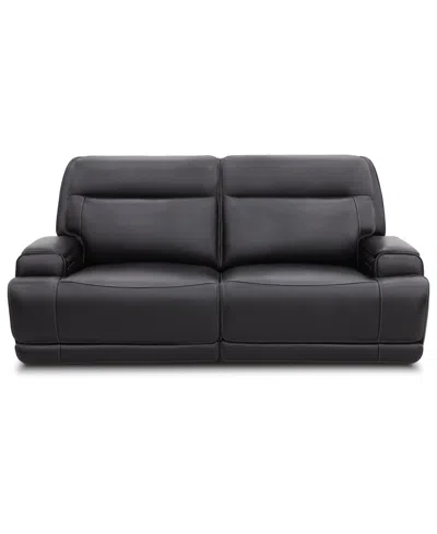 Macy's Atlas 41" Leather Triple Power Zero Gravity Recliner,  Exclusive In Black