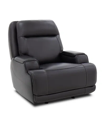 Macy's Atlas 41" Leather Triple Power Zero Gravity Recliner,  Exclusive In Black