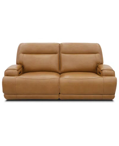 Macy's Atlas 41" Leather Triple Power Zero Gravity Recliner,  Exclusive In Brown