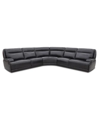 Macy's Atlas 5-piece Dual Motion Sectional Sofa,  Exclusive In Black