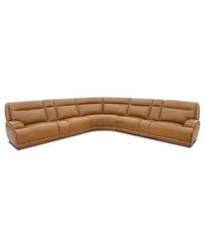Macy's Atlas 7-piece Triple Power Motion Sectional Sofa,  Exclusive In Brown