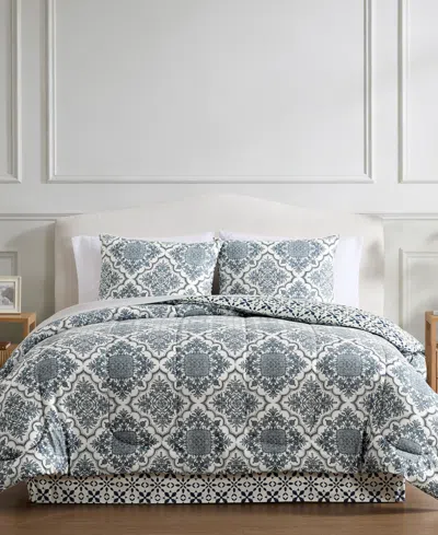 Macy's Aurin Medallion 8-piece Comforter Sets In Blue