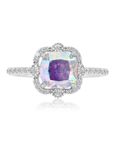 Macy's Aurora Borealis (4.37 Ct. T.w.) & Cubic Zirconia (4.37 Ct. T.w.) Cushion Ring In White