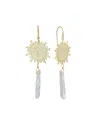 Macy's Aurora Borealis Or Aqua Quartz 14k Gold Plated Sun Drop Earrings In Aurora Borealis