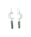 Macy's Aurora Borealis Or Mystic Quartz Silver Plated Half Moon Drop Earrings In Mystic