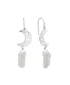 Macy's Aurora Borealis Or Mystic Quartz Silver Plated Half Moon Drop Earrings In Aurora Borealis