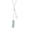 Macy's Aurora Borealis Or Mystic Quartz Starburst Lariat Necklace In Mystic