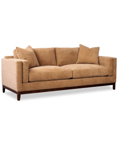 Macy's Avarie 89" Fabric Estate Sofa, Created For  In Brown
