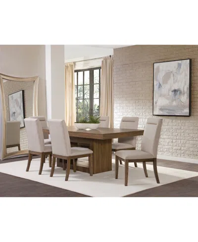 Macy's Baleigh 7-pc. Dining Set (table & 6 Side Chairs) In Brown