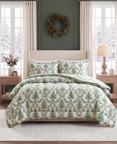 Macy's Balsam Reversible 3-piece Comforter Sets In Green