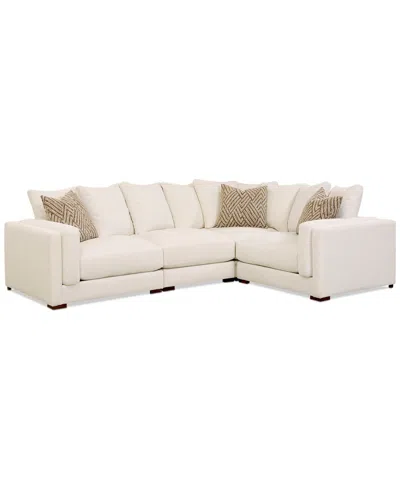 Macy's Barlien 4-pc. Modular Fabric Sectional, Created For  In Ivory