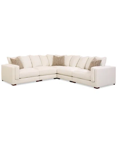 Macy's Barlien 5-pc. Modular Fabric Sectional, Created For  In Ivory
