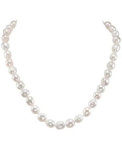 Macy's Baroque Pearl Necklace (9-10mm) In Sterling Silver In Pink