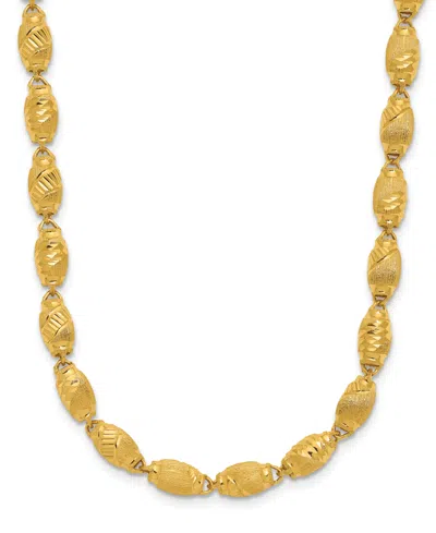 Macy's Beaded Chain Necklace In 24k Yellow Gold In Brown