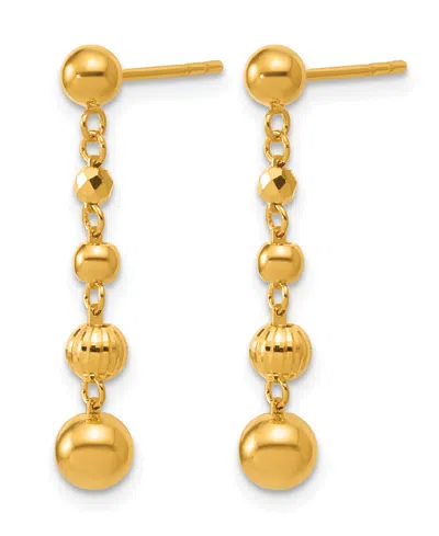Macy's Beaded Drop Earrings In 24k Yellow Gold