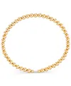 Macy's Beaded Flex Bangle Bracelet In 10k Yellow Gold In Gold