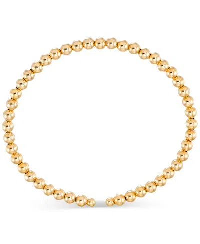 Macy's Beaded Flex Bangle Bracelet In 10k Yellow Gold
