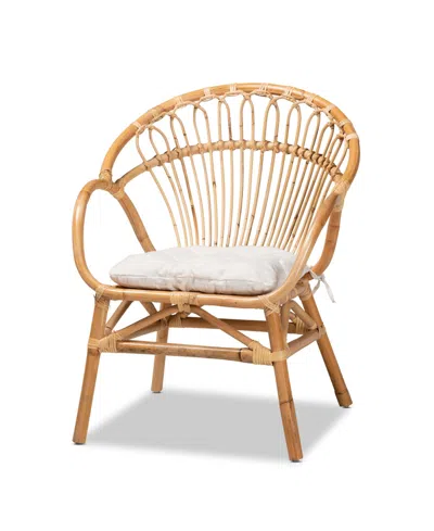 Macy's Benicia 23" Rattan Bohemian Dining Chair In Neutral