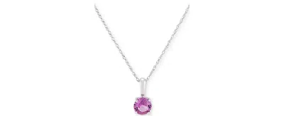Macy's Birthstone 18" Pendant Necklace In 14k Gold Or 14k White Gold In Pink Sapphire