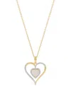 Macy's Birthstone Gemstone & Diamond Accent Heart 18" Pendant Necklace In 14k Gold-plated Sterling Silver In Opal