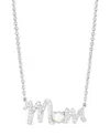 Macy's Birthstone Mom Necklace In Silver Plate In October,simulated Opal