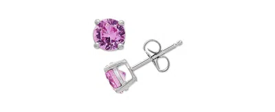 Macy's Birthstone Stud Earrings In 14k Gold Or 14k White Gold In Pink Sapphire
