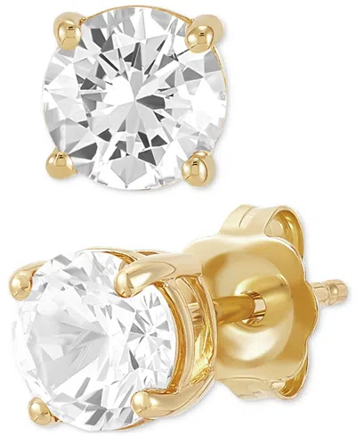 Macy's Birthstone Stud Earrings In 14k Gold Or 14k White Gold In White Sapphire