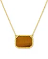 Macy's Black Agate Bead-framed Rectangular 17" Pendant Necklace In Sterling Silver (also In Hematite, Lapis In Tiger's Eye