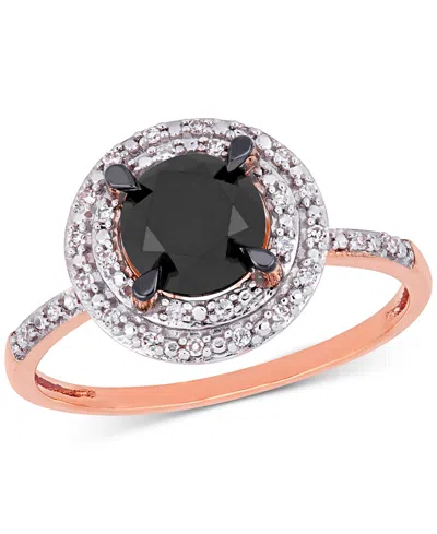 Macy's Black And White Certified Diamond Double Halo Engagement Ring (1-5/8 Ct. T.w.) In 14k White Gold (al In Metallic