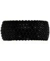 Macy's Black Cubic Zirconia Pave Wide Seven Row Statement Ring (also In White Cubic Zirconia) In Black