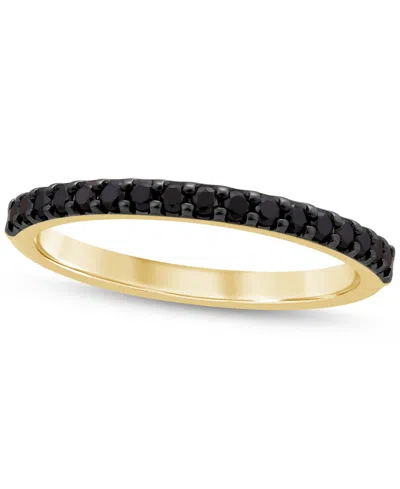 Macy's Black Diamond Band Ring (1/4 Ct. T.w.) In 14k Yellow Gold