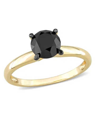 Macy's Black Diamond Solitaire Engagement Ring (1-1/2 Ct. T.w.) In 14k White Gold