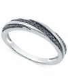 Macy's Black Diamond Twist Look Ring (1/6 Ct. T.w.) In Sterling Silver In Sterling Silver