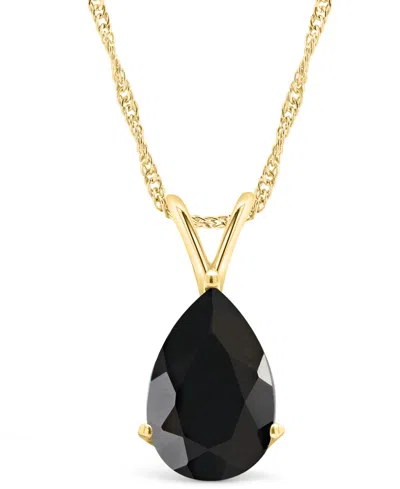 Macy's Black Onyx (12x8mm) Pendant Necklace In 14k Yellow Gold (also In 14k White Gold)