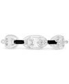 Macy's Black Spinel & Polished Oval Ring (1-1/10 Ct. T.w.) In Sterling Silver In Black Spinel