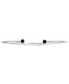 Macy's Black Spinel Cuff Bracelet In Sterling Silver In Silver