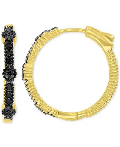Macy's Black Spinel Earrings (0.668 Ct.t.w.) In Sterling Silver In Gold