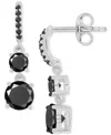 MACY'S BLACK SPINEL LINEAR DROP EARRINGS (2-7/8 CT. T.W.) IN STERLING SILVER