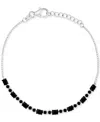 Macy's Black Spinel Link Bracelet (2-1/5 Ct. T.w.) In Sterling Silver (also In Lab-grown Ruby/white Sapphir In Black Spinel