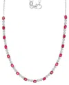 Macy's Black Spinel Oval & Bezel Collar Necklace (4-5/8 Ct. T.w.) In Sterling Silver (also In Lab-grown Rub In Ruby