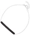 Macy's Black Spinel Pave Bar Chain Link Bracelet (5/8 Ct. T.w.) In Sterling Silver In Black Spinel