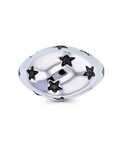 Macy's Black Spinel Pave Stars Domed Ring