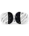 MACY'S BLACK SPINEL RIDGE TEXTURED STATEMENT RING (3/8 CT. T.W.) IN STERLING SILVER