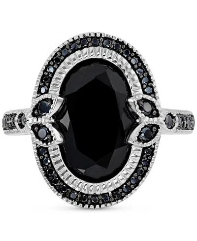 Macy's Black Spinel Ring (5 Ct. T.w.) In Sterling Silver