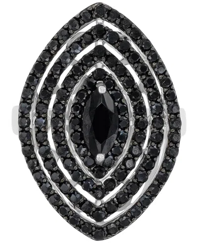 Macy's Black Spinel Statement Ring (5/8 Ct. T.w.) In Sterling Silver