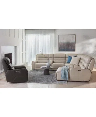 Macy's Blairesville Zero Gravity Leather Sectional Collection Created For Macys In Charcoal