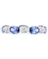 Macy's Blue & White Cubic Zirconia Band Ring (5-7/8 Ct. T.w.) In Sterling Silver In Blue