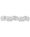 Macy's Blue & White Cubic Zirconia Band Ring (5-7/8 Ct. T.w.) In Sterling Silver In Silver