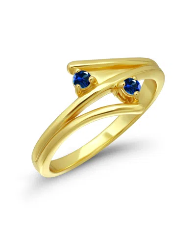 Macy's Blue Cubic Zirconia 14k Gold-plated Bypass Ring