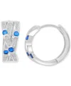 Macy's Blue Cubic Zirconia Pave Three-row Overlapped Huggie Earrings In Sterling Silver